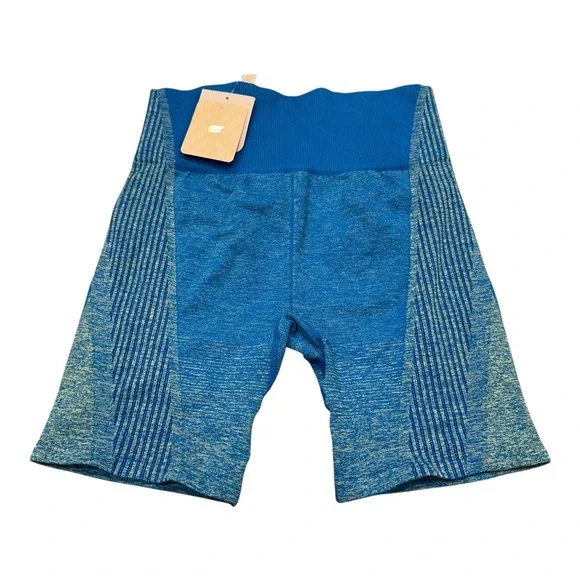 Fabletics High Waisted Seamless Shorts Women's Size M Workout‎ Activewear Blue - Picture 3 of 10